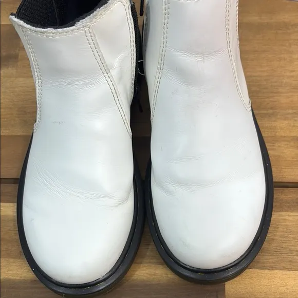 Dr. Martens White and Black Chelsea Kids Boots