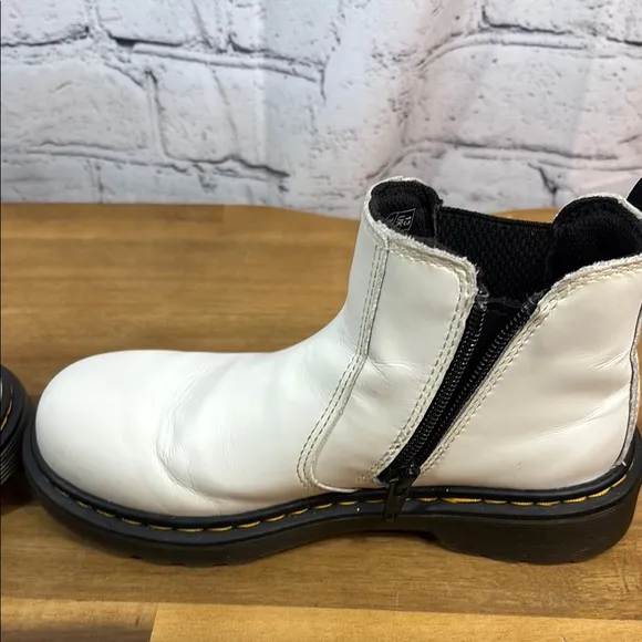 Dr. Martens White and Black Chelsea Kids Boots