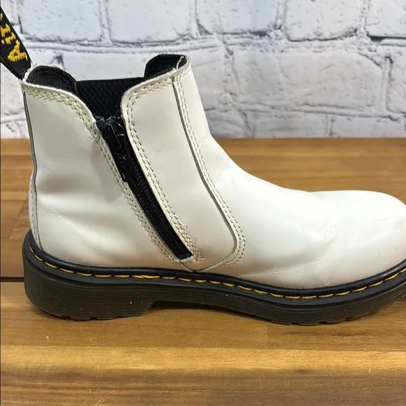 Dr. Martens White and Black Chelsea Kids Boots