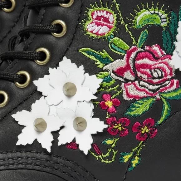 Dr. Martens Women's 1490 Floral Bloom Leather Vonda Butterfly Mid-Calf Boots
