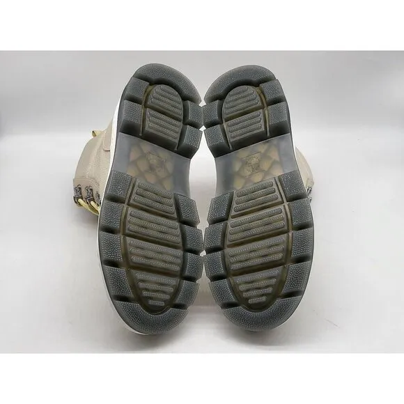 Dr. Martens Womens Combs W Boots Size 8 Beige With Yellow Laces Size 8