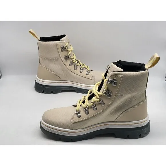 Dr. Martens Womens Combs W Boots Size 8 Beige With Yellow Laces Size 8