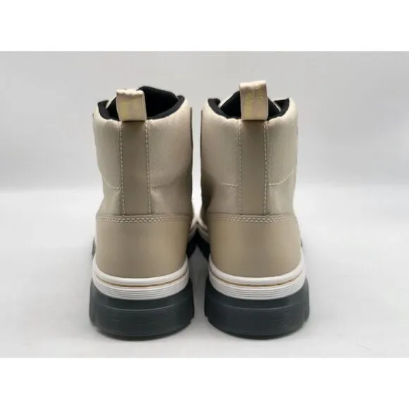 Dr. Martens Womens Combs W Boots Size 8 Beige With Yellow Laces Size 8