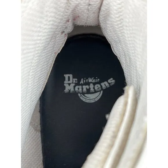 Dr. Martens Womens Devon Heart Leather Platform Boots White Size US 8 UK 6 EU 39