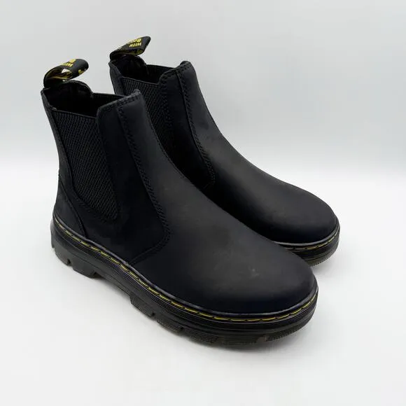 Dr. Martens Womens Embury Chelsea Boots US 10 EU 42 Black Wyoming Leather NIB