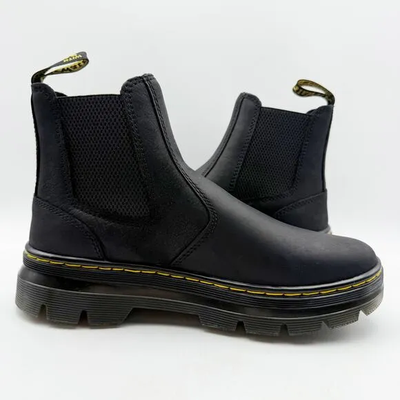 Dr. Martens Womens Embury Chelsea Boots US 10 EU 42 Black Wyoming Leather NIB