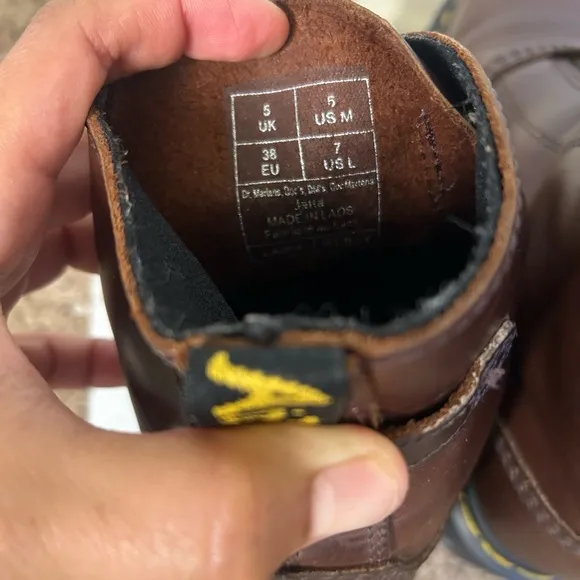 Dr. Martens zip front brown platform boots