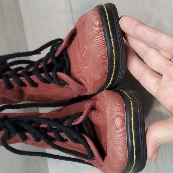 Dr.Martens Womens Shoreditch Maroon red  Ankle Lace Up Boots shoes sz 7