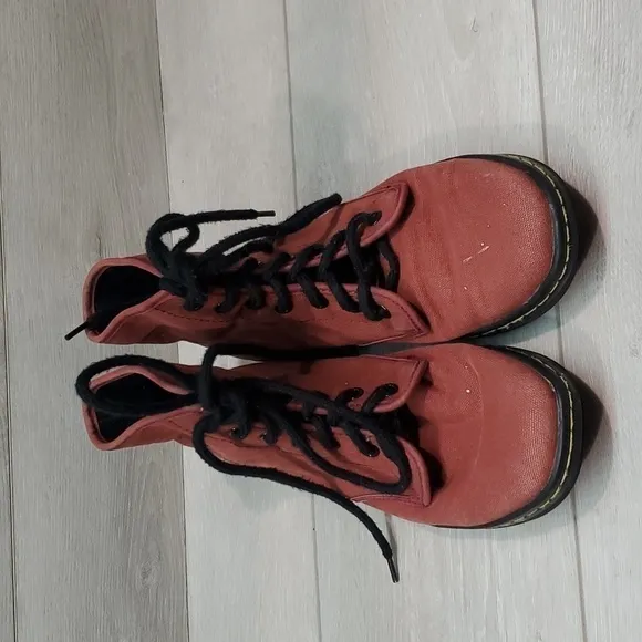 Dr.Martens Womens Shoreditch Maroon red  Ankle Lace Up Boots shoes sz 7