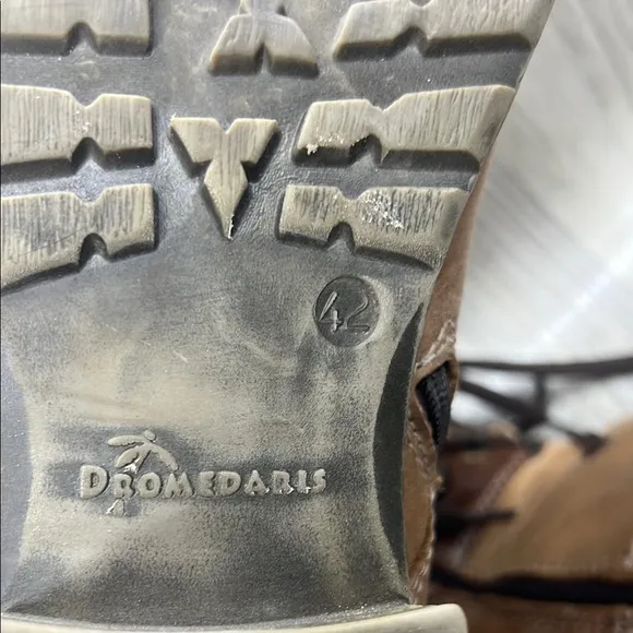 Dromedaris Kara Leather Combat Comfort Lined Boots Taupe