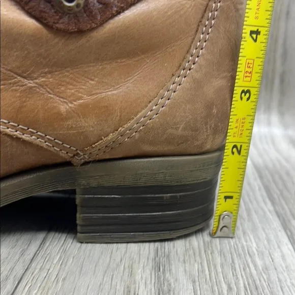 Dromedaris Kara Leather Combat Comfort Lined Boots Taupe
