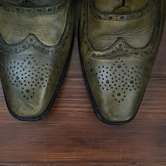 Duca Di Matiste Made in Italy leather square toe Oxford lace up dress shoes 45
