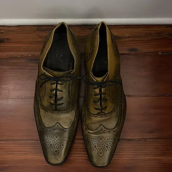 Duca Di Matiste Made in Italy leather square toe Oxford lace up dress shoes 45