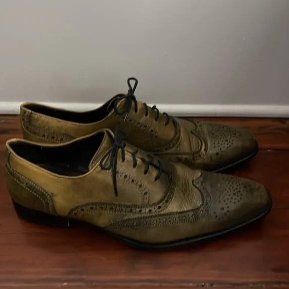 Duca Di Matiste Made in Italy leather square toe Oxford lace up dress shoes 45