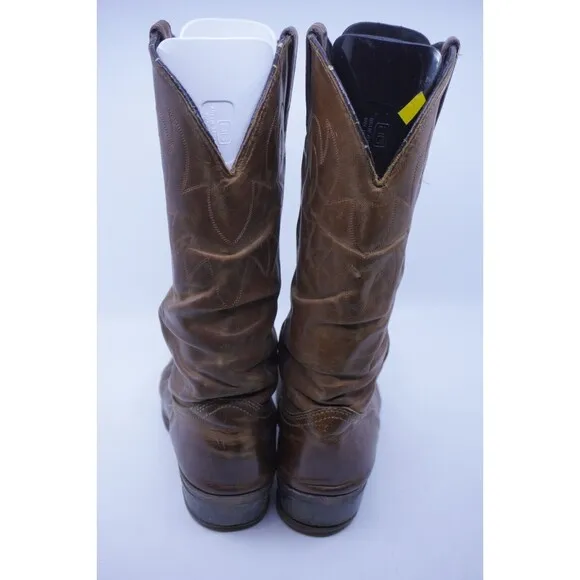 Durango Rebel Frontier Cowboy Boots SZ 9E Brown Oiled Leather Vintage Rodeo