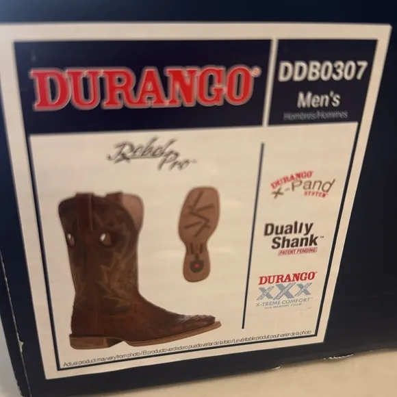 Durango Rebel Pro Tobacco Full-Quill Ostrich Western Men’s Boots Sz.7M NWB