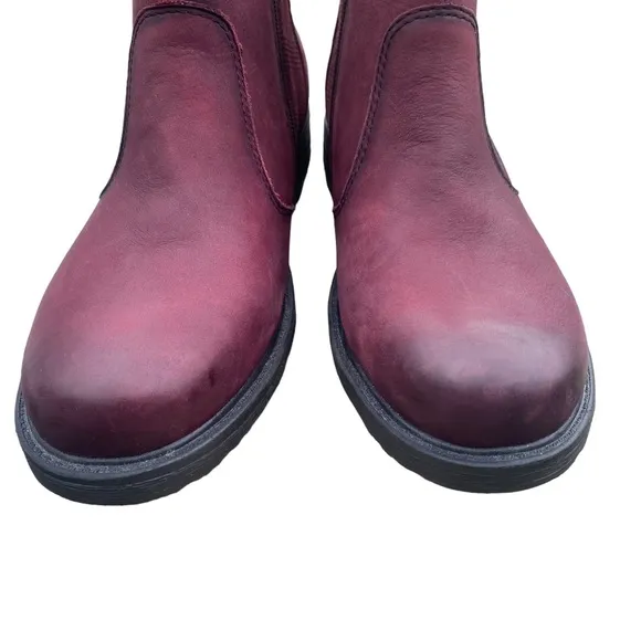 Earth Jordan Wine Color Leather Ankle Booties