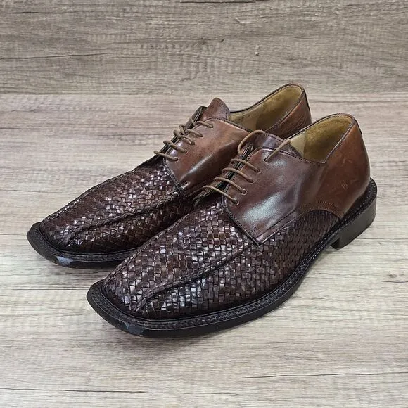 Earvin Magic Johnson Signature Men's Size 12 M Brown Woven Leather Dress Shoes