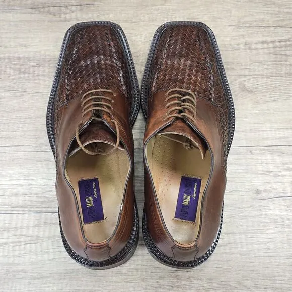 Earvin Magic Johnson Signature Men's Size 12 M Brown Woven Leather Dress Shoes