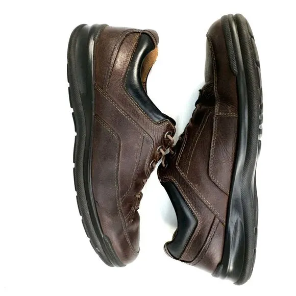 Ecco Beyond Brown Leather Comfort Casual Lace Up Shoes Size EU 46 US 13