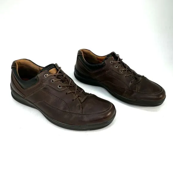 Ecco Beyond Brown Leather Comfort Casual Lace Up Shoes Size EU 46 US 13