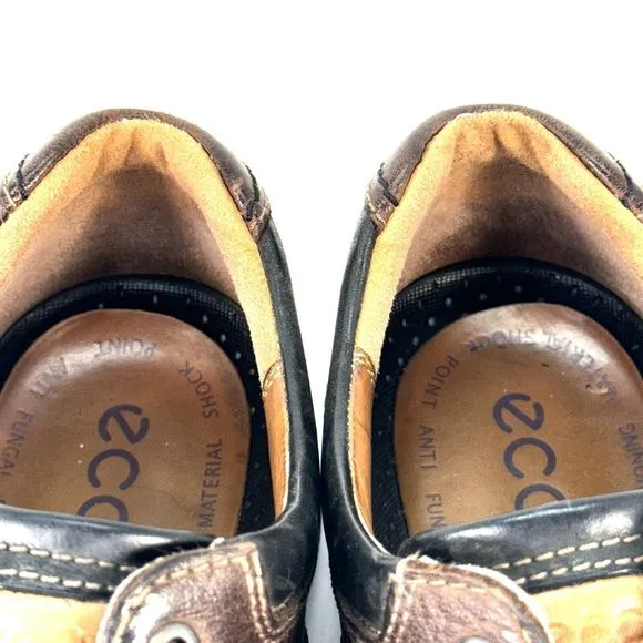Ecco Beyond Brown Leather Comfort Casual Lace Up Shoes Size EU 46 US 13