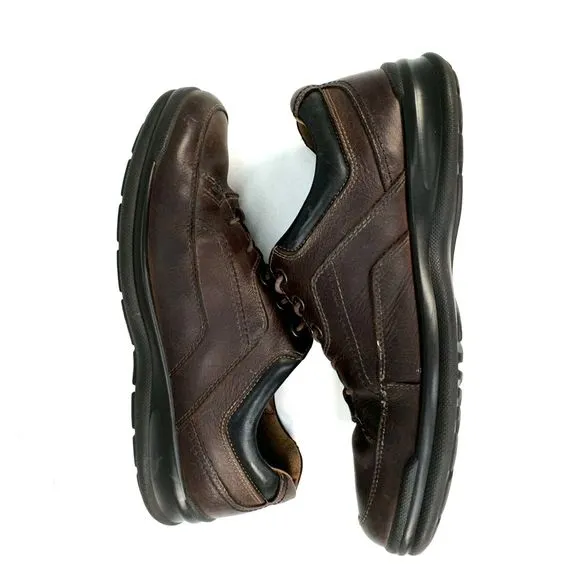 Ecco Beyond Brown Leather Comfort Casual Lace Up Shoes Size EU 46 US 13