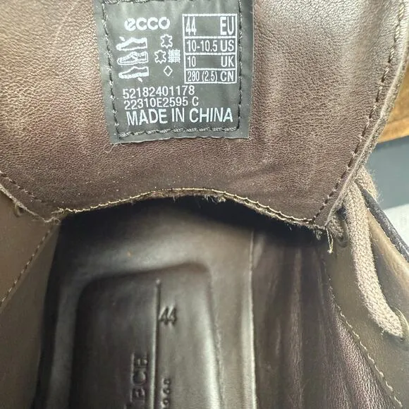 Ecco City Tray Boots Men's Size 10-10.5 (44) Brown Leather Chukka Shoes Avant