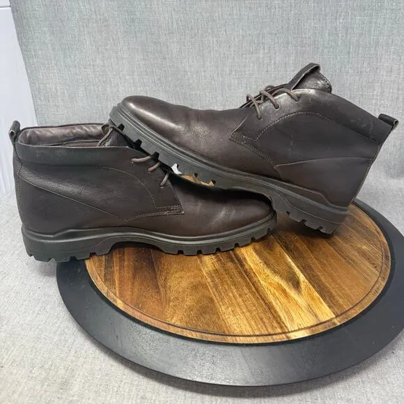 Ecco City Tray Boots Men's Size 10-10.5 (44) Brown Leather Chukka Shoes Avant