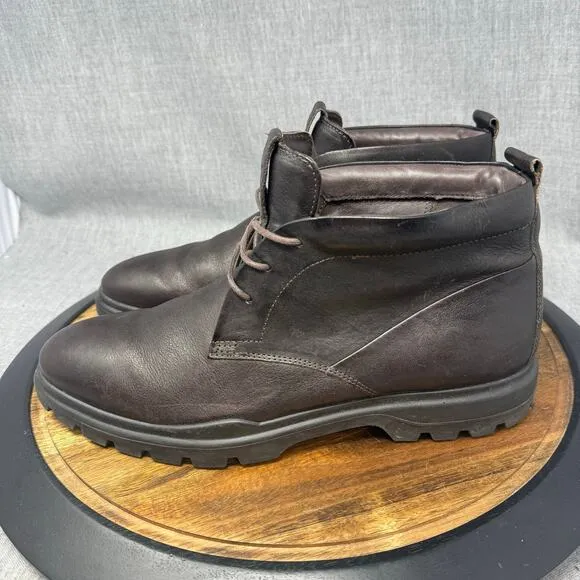 Ecco City Tray Boots Men's Size 10-10.5 (44) Brown Leather Chukka Shoes Avant
