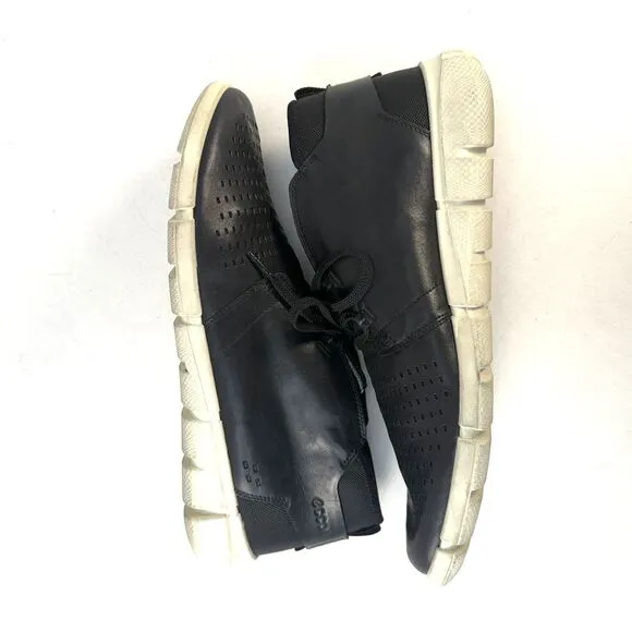 Ecco Intrinsic 1 Trainers Shoes Chukka Boots Black Lace Up Mens Size 47 US 14