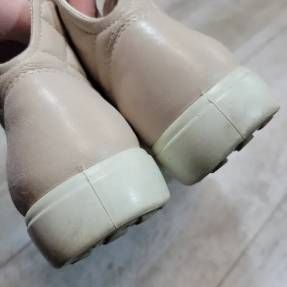 Ecco Light Pink Leather Hightop Sneakers Booties Size 38