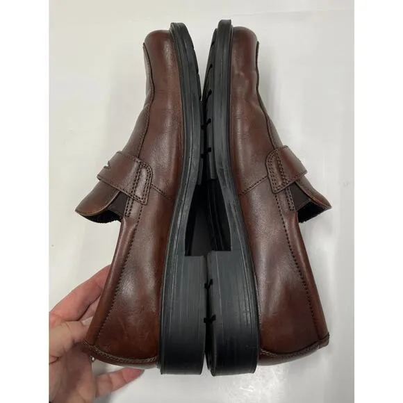 ECCO Loafers Men's Brown Leather Penny Loafers Size 11 US EU 45 Slip On Shoes
