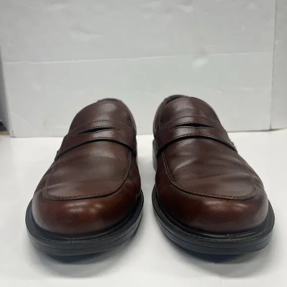 ECCO Loafers Men's Brown Leather Penny Loafers Size 11 US EU 45 Slip On Shoes