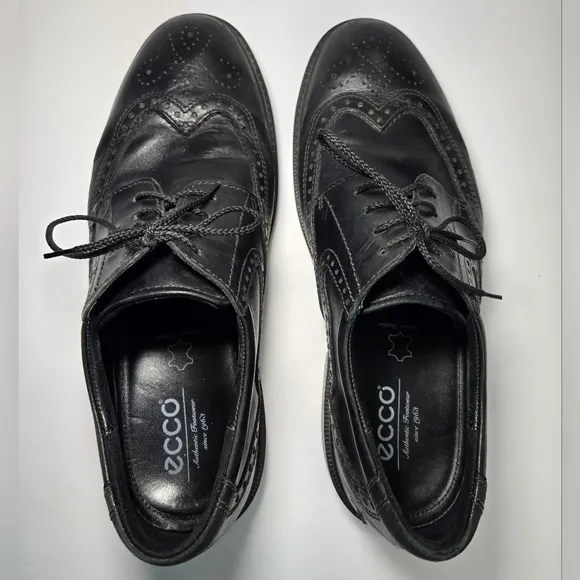 Ecco Men's Black Leather Wingtip Oxford Dress Shoes Size‎ US 10 EU 44