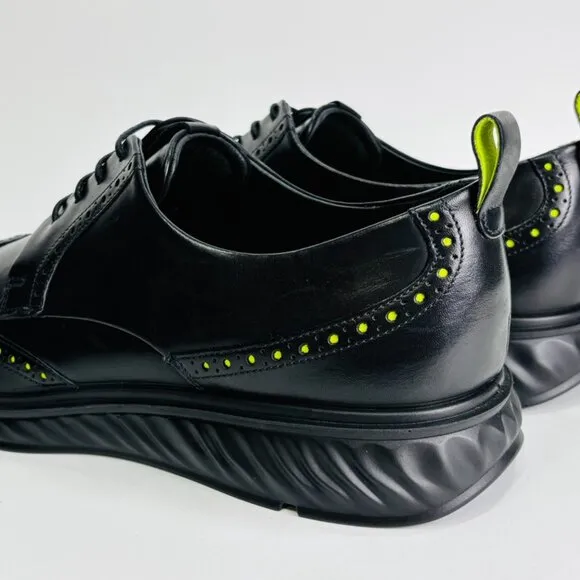 ECCO Men's St.1 Hybrid Lite Black Wingtip Leather Dress Shoes EU 48 Size 14