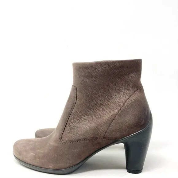 ECCO Sculptured 65 Brown Leather Ankle Boots Size 39