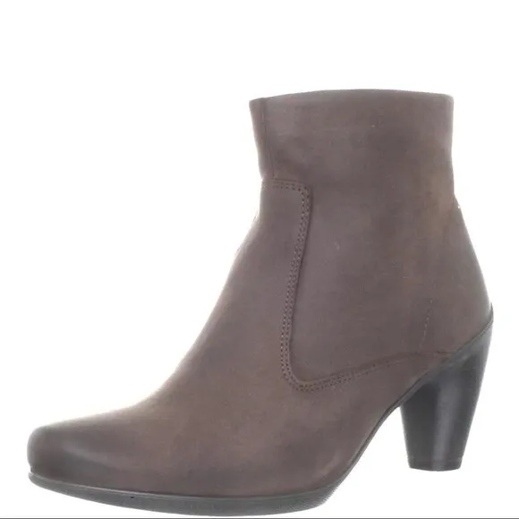 ECCO Sculptured 65 Brown Leather Ankle Boots Size 39