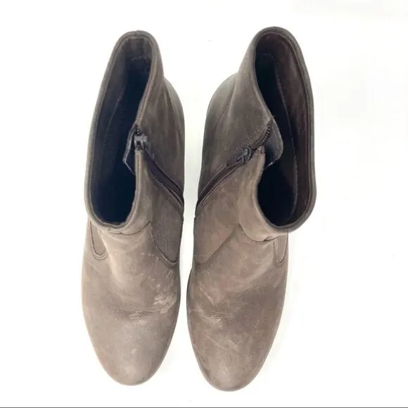ECCO Sculptured 65 Brown Leather Ankle Boots Size 39