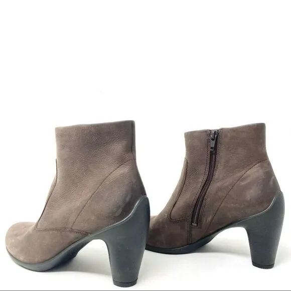 ECCO Sculptured 65 Brown Leather Ankle Boots Size 39