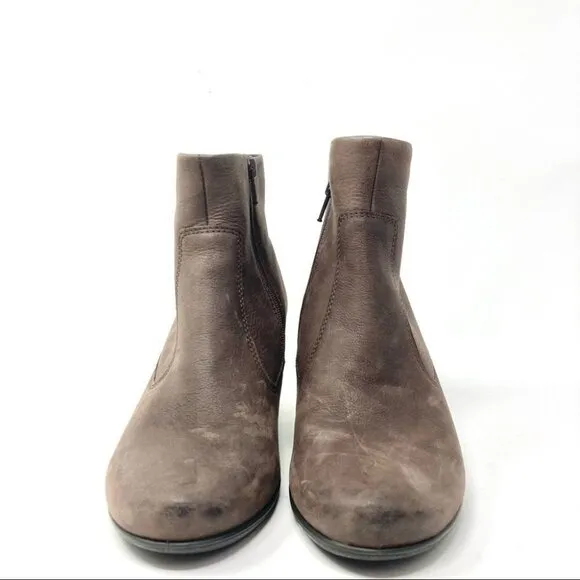 ECCO Sculptured 65 Brown Leather Ankle Boots Size 39