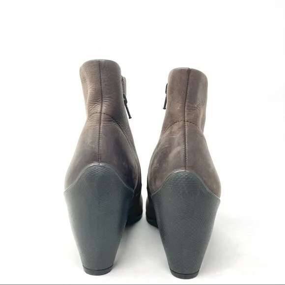 ECCO Sculptured 65 Brown Leather Ankle Boots Size 39