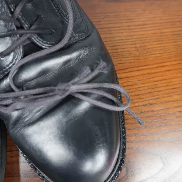 Ecco Shoes Mens Size 41 H /  7 - 7.5 Black Leather Comfort Lace Up Casual Oxford