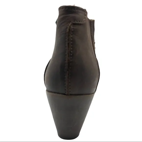 El Naturalista Brown Leather Slip On Heeled Ankle Boots Size 7
