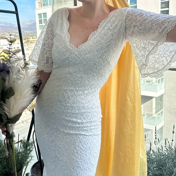 Elegant White Lace Dress - BLUSHFASHION