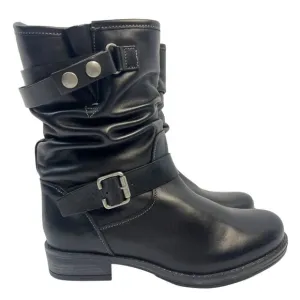 Eric Michael Womens Black Leather Pull On Moto Laguna Boot Size EU 38