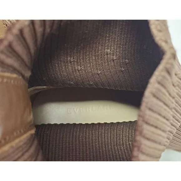 Everlane Boots Womens 7 The Glove Ribbed Brown Knit Ankle Heel Shoes