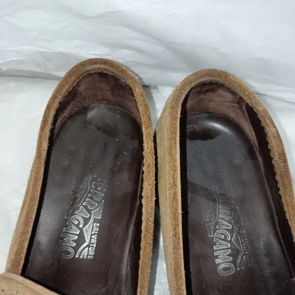 Ferragamo men's loafers suede size 10.5D