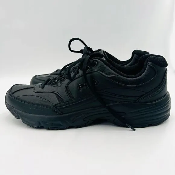 FILA Memory Workshift Mens Slip-Resistant Work Black Shoes Size 12