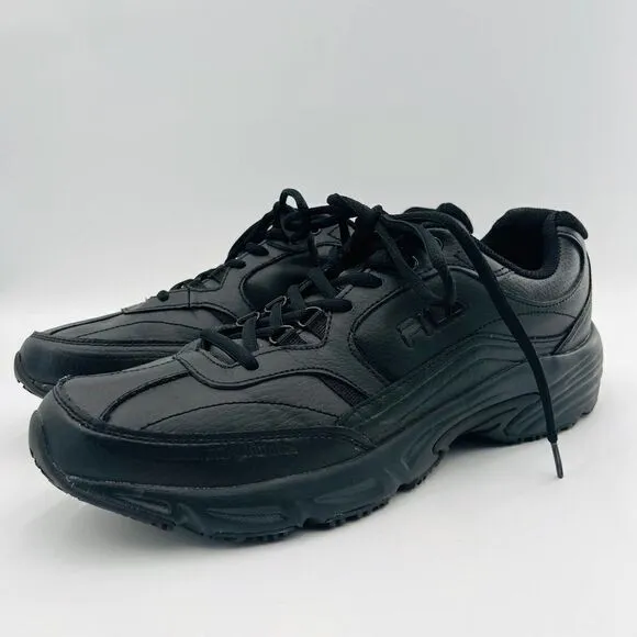 FILA Memory Workshift Mens Slip-Resistant Work Black Shoes Size 12